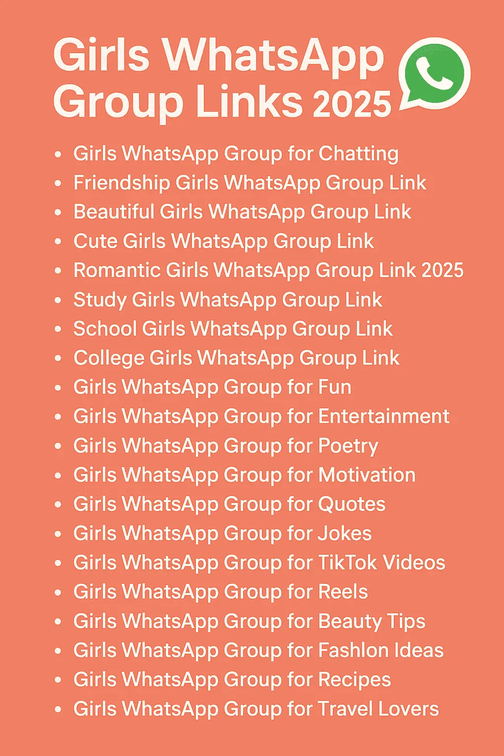 679+ Girls WhatsApp Group Channels Links 2025